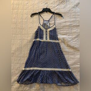 Socialite Blue and Cream Lace Dress